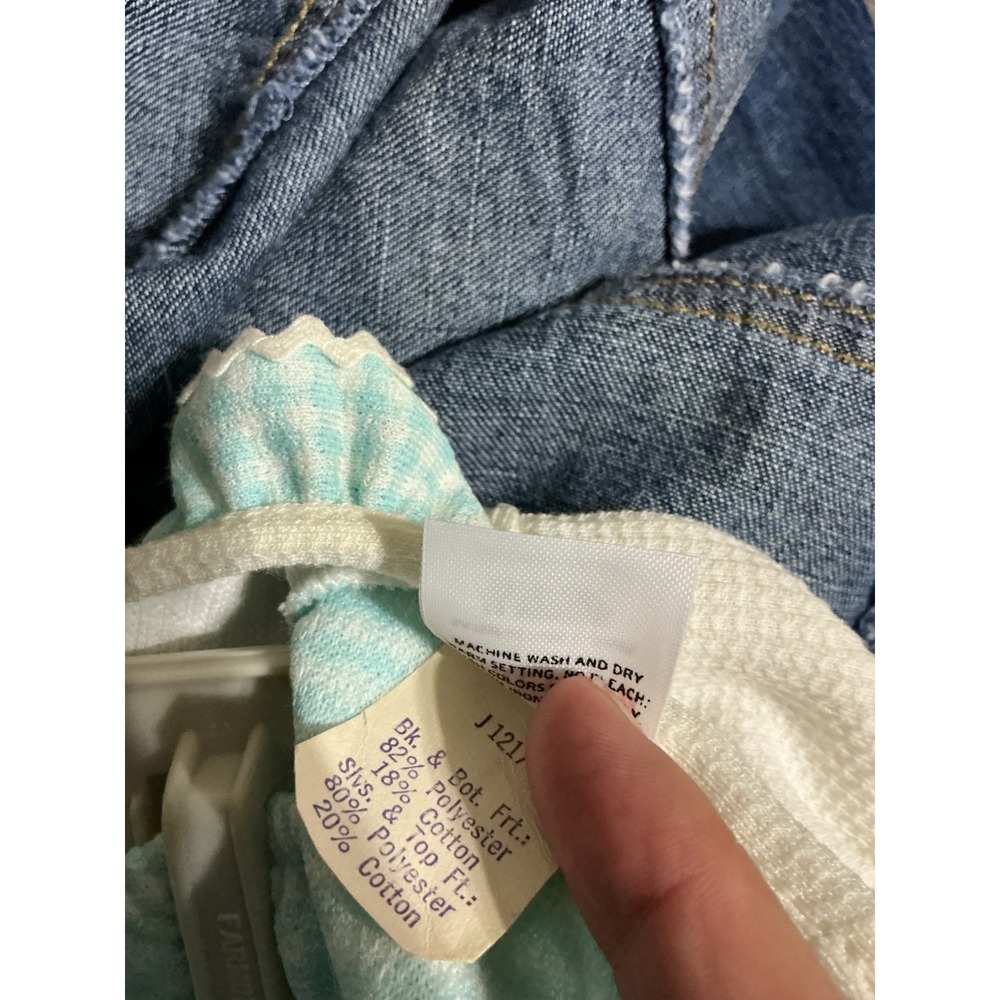 Vintage 80's 70s Little One's Baby Girls Dress Set 12 Mon Original K Mart Tag - Picture 7 of 7